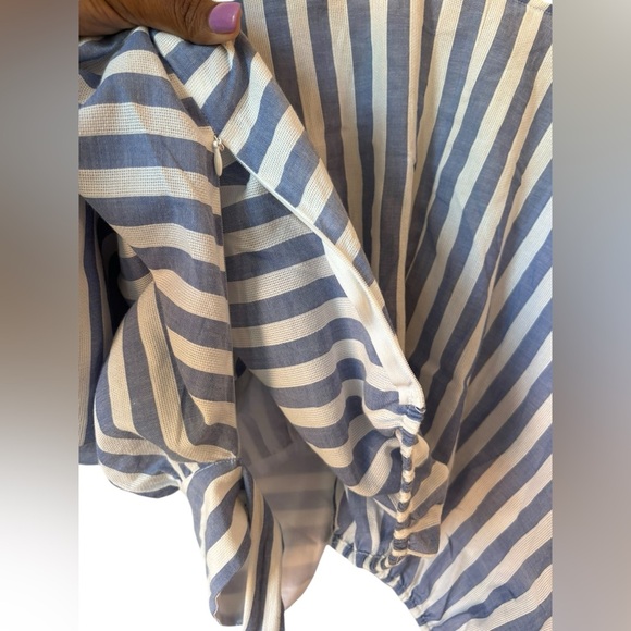 DOLAN left coast collection V-Neck Blouse Stripe Zipper Closure Size 2X - Picture 9 of 11